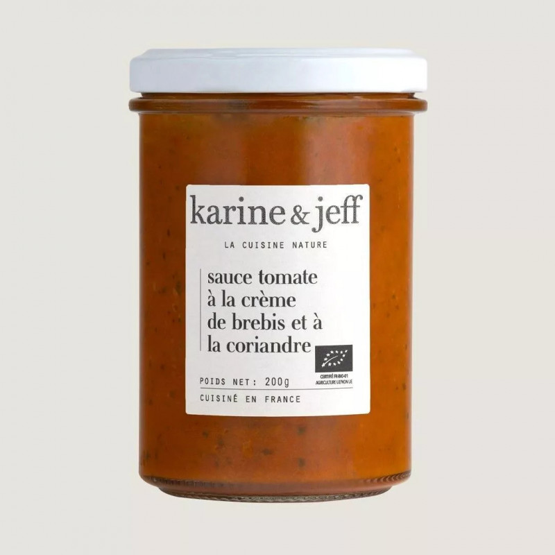 Sauce tomate à la crème de brebis et à la coriandre Karine & Jeff 200g